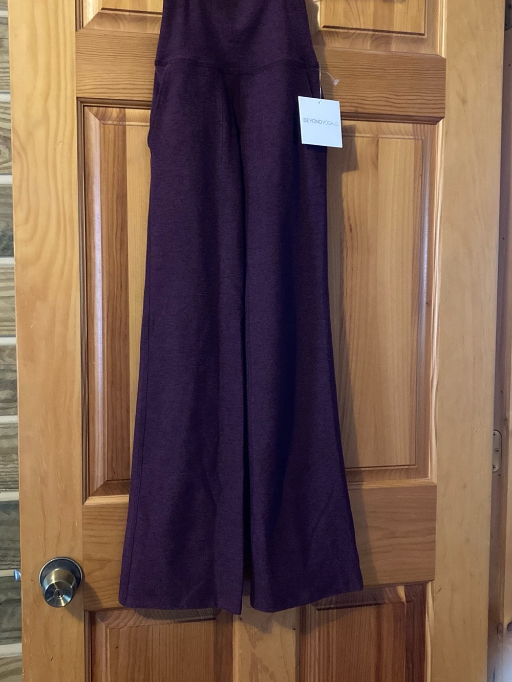 Beyond Yoga Girls' Plum Wide-Leg Knit Sweatpants